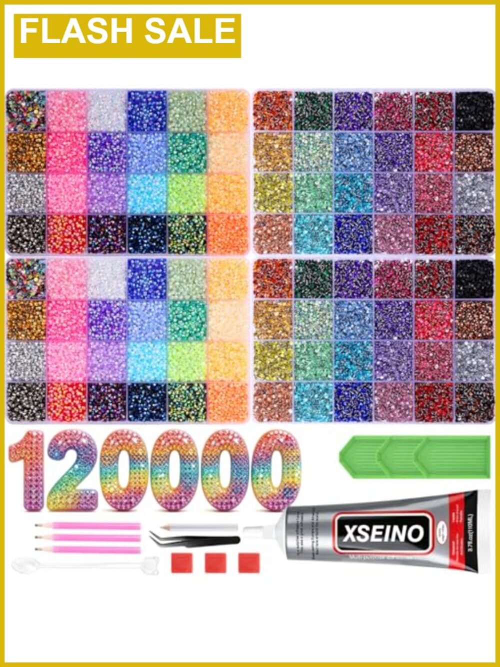 Resin Jelly Rhinestones Bedazzling Kit 48 Colors 120000Pcs